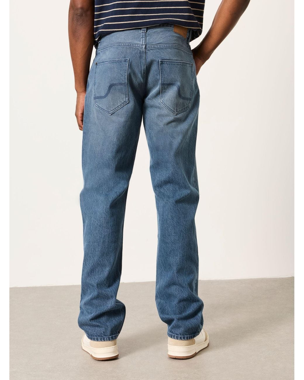 FatFace Blue Fatface Mid Relaxed Straight Fit Jeans for men
