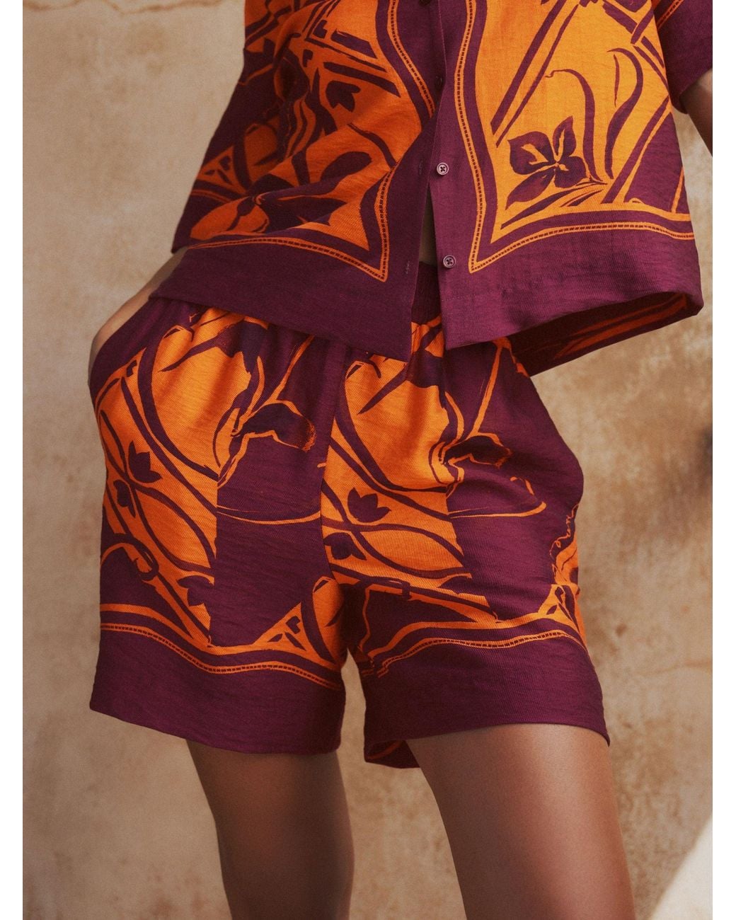 Next Red Elasticated Waist Resort Shorts