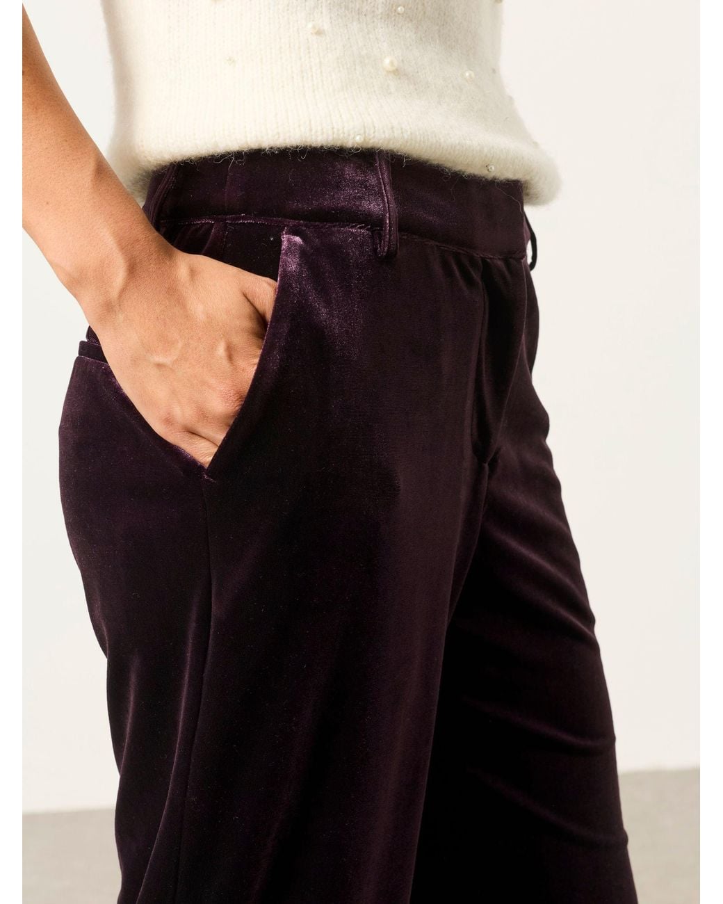 FatFace Black Tilly Tapered Velvet Trousers