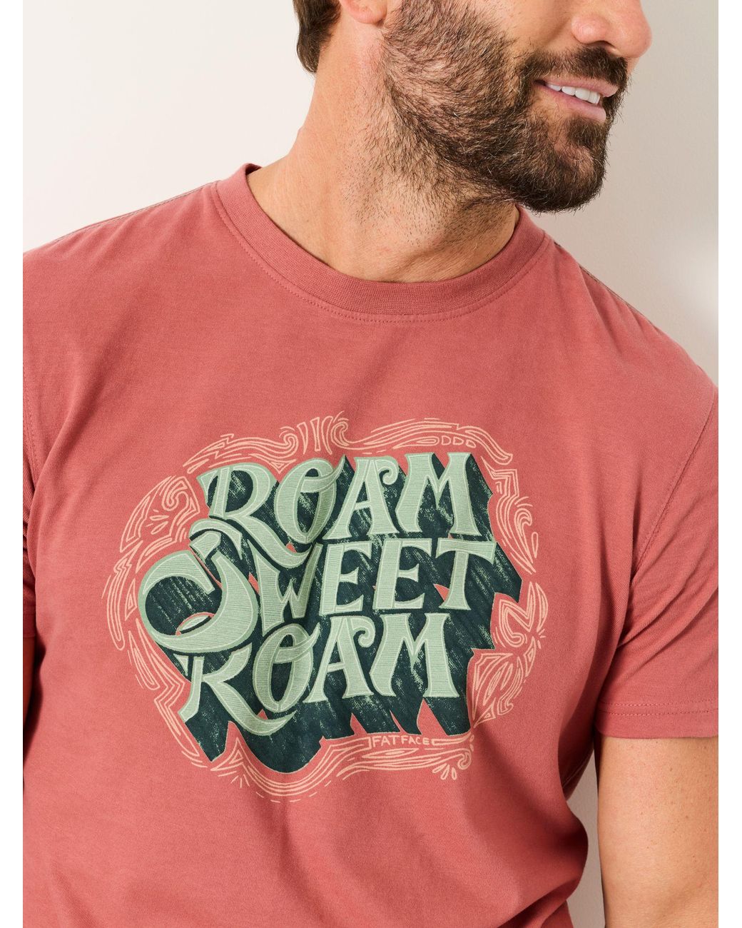 FatFace Red Roam Graphic T-Shirt for men
