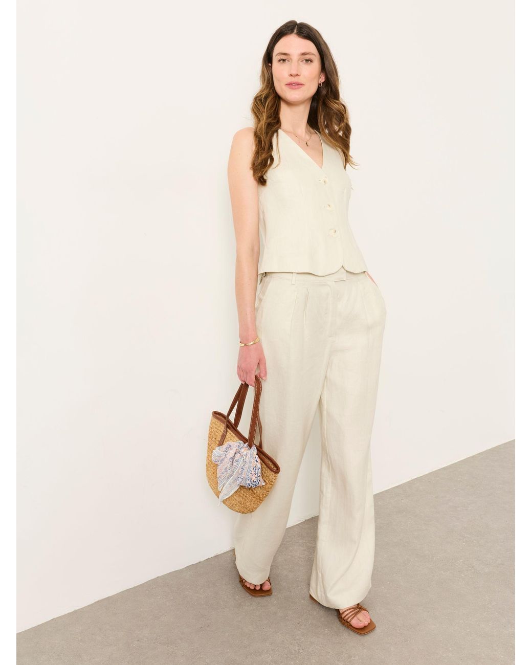 FatFace Natural Aya Linen Trouser