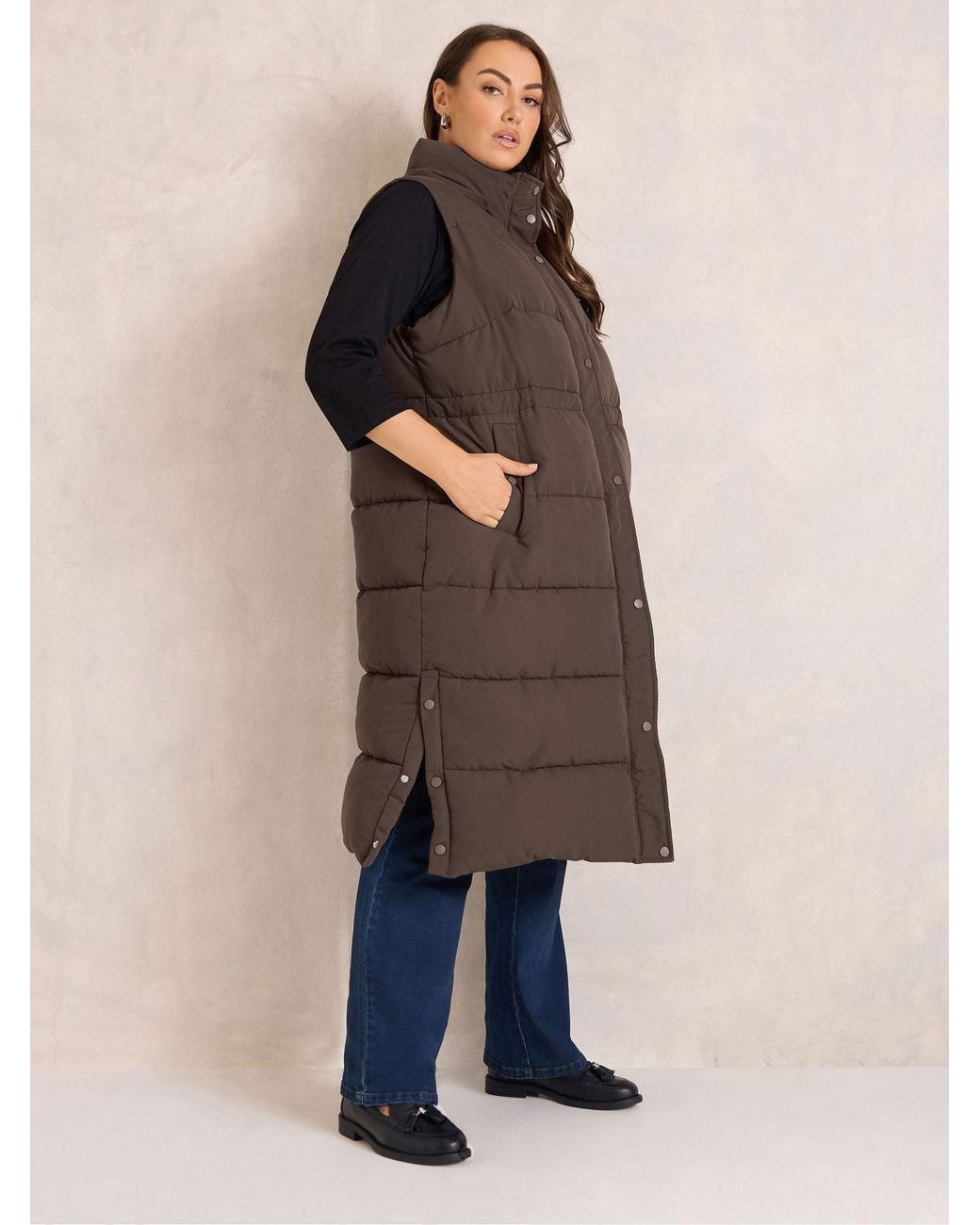Evans Brown Maxi Gilet