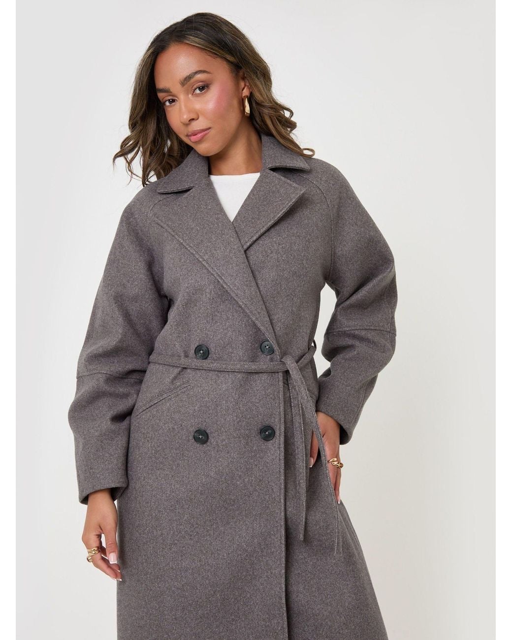 Threadbare Gray Longline Cocoon Coat