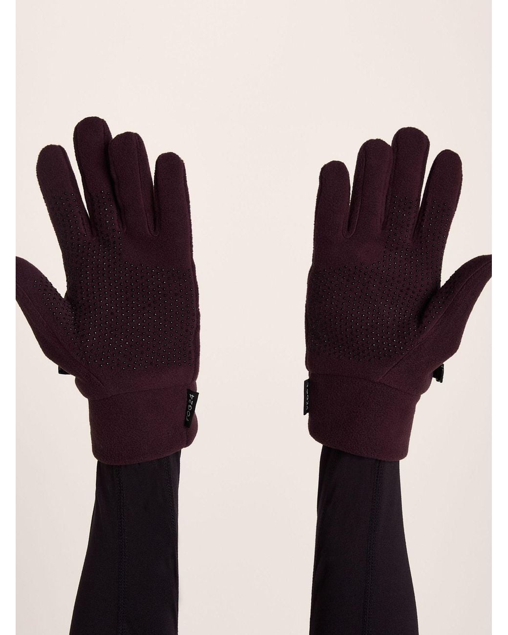 TOG24 Black Plum Stride Microfleece Gloves for men