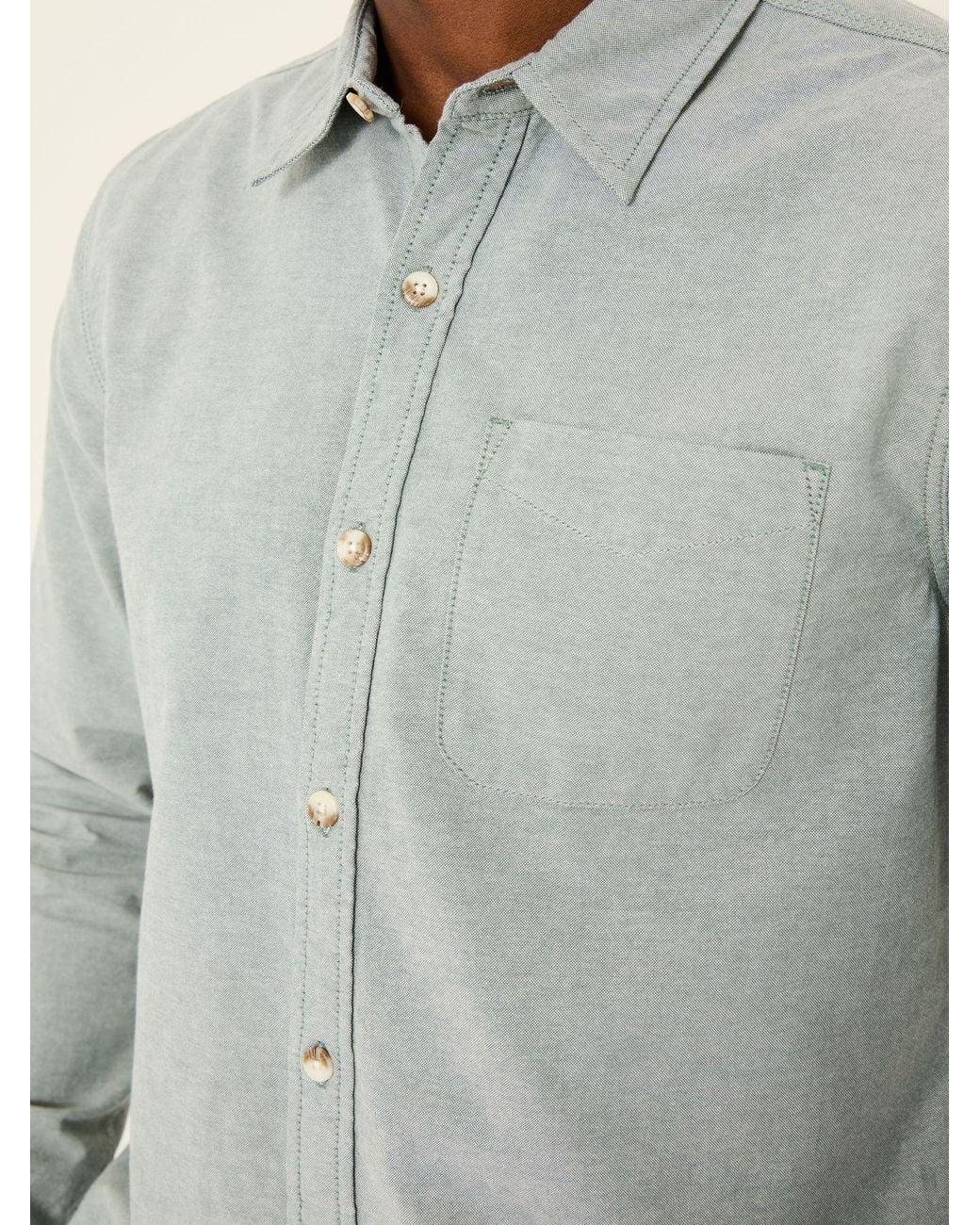 FatFace Gray Fatface Long Sleeve Oxford Shirt for men