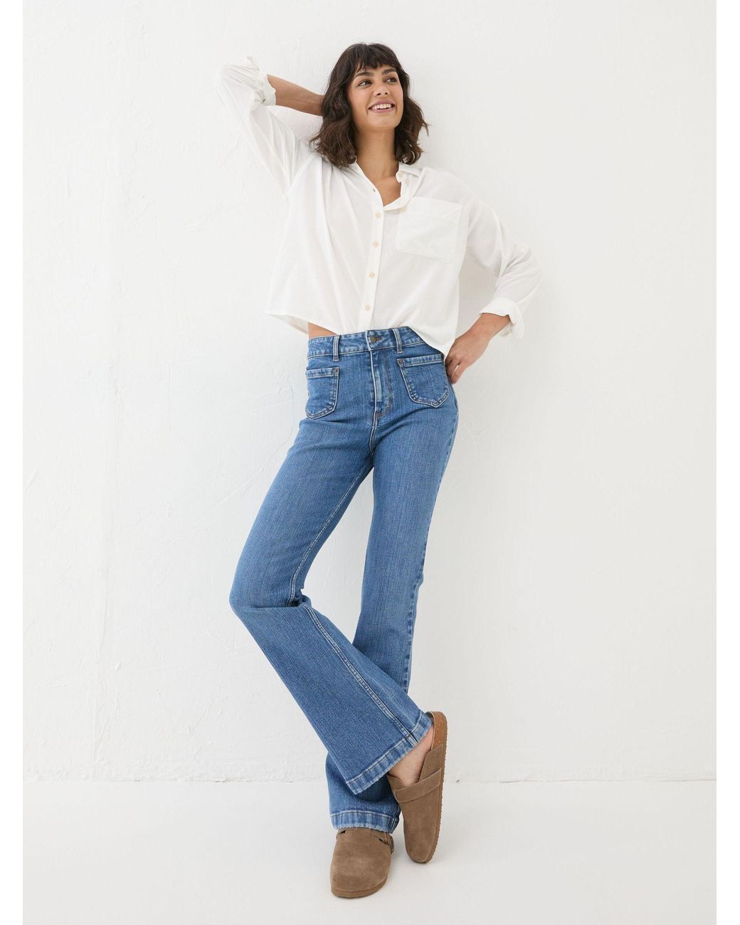 FatFace Blue Fly Flare Jeans