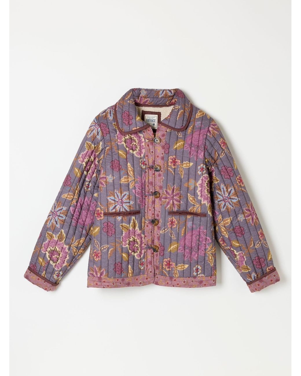 FatFace Purple Fatface Bryony Petite Quilted Jacket