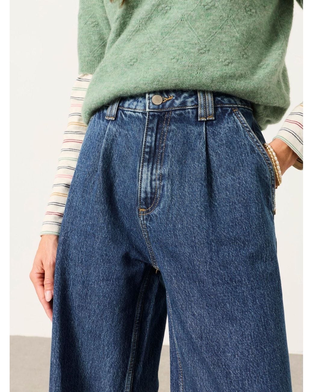 FatFace Blue Fatface Maya Pleat Jeans