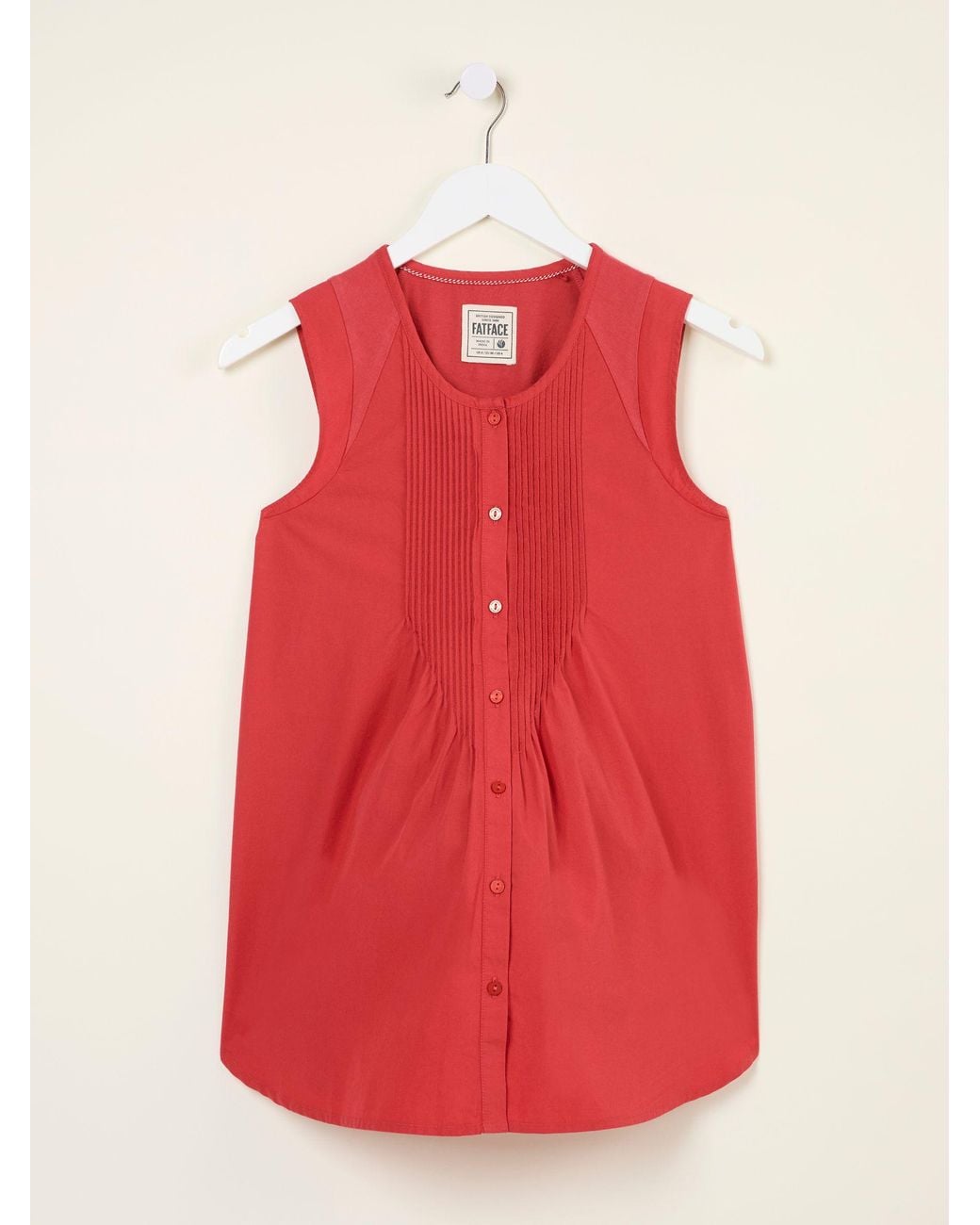FatFace Red Lauren Longline Top