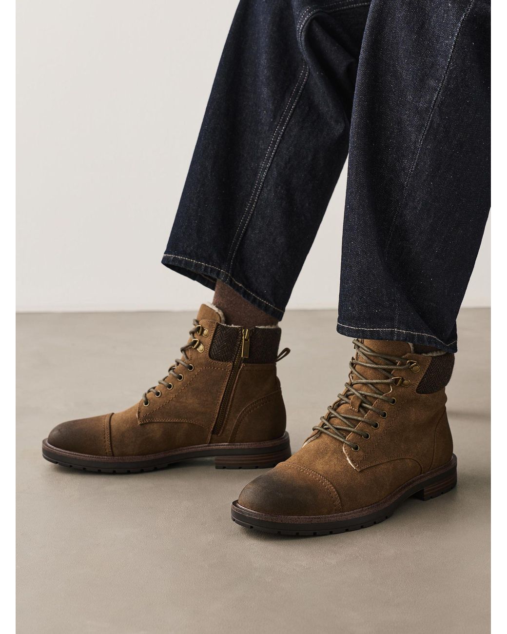 Next Brown Tan Toecap Boots for men