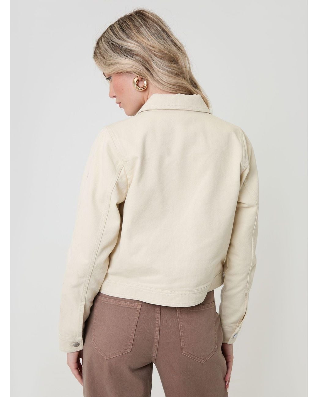 Threadbare White Denim Jacket With Patch Pockets