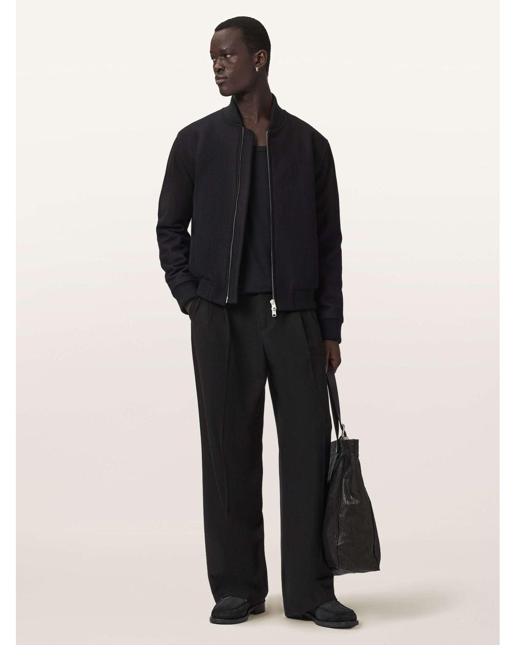 AllSaints Black Allsaints Deceit Bomber Jacket for men