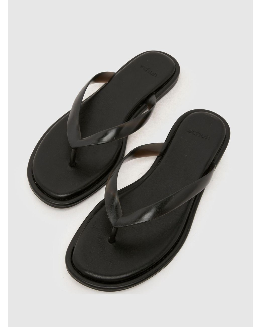 Schuh Black Truffle Toe Post Sandals