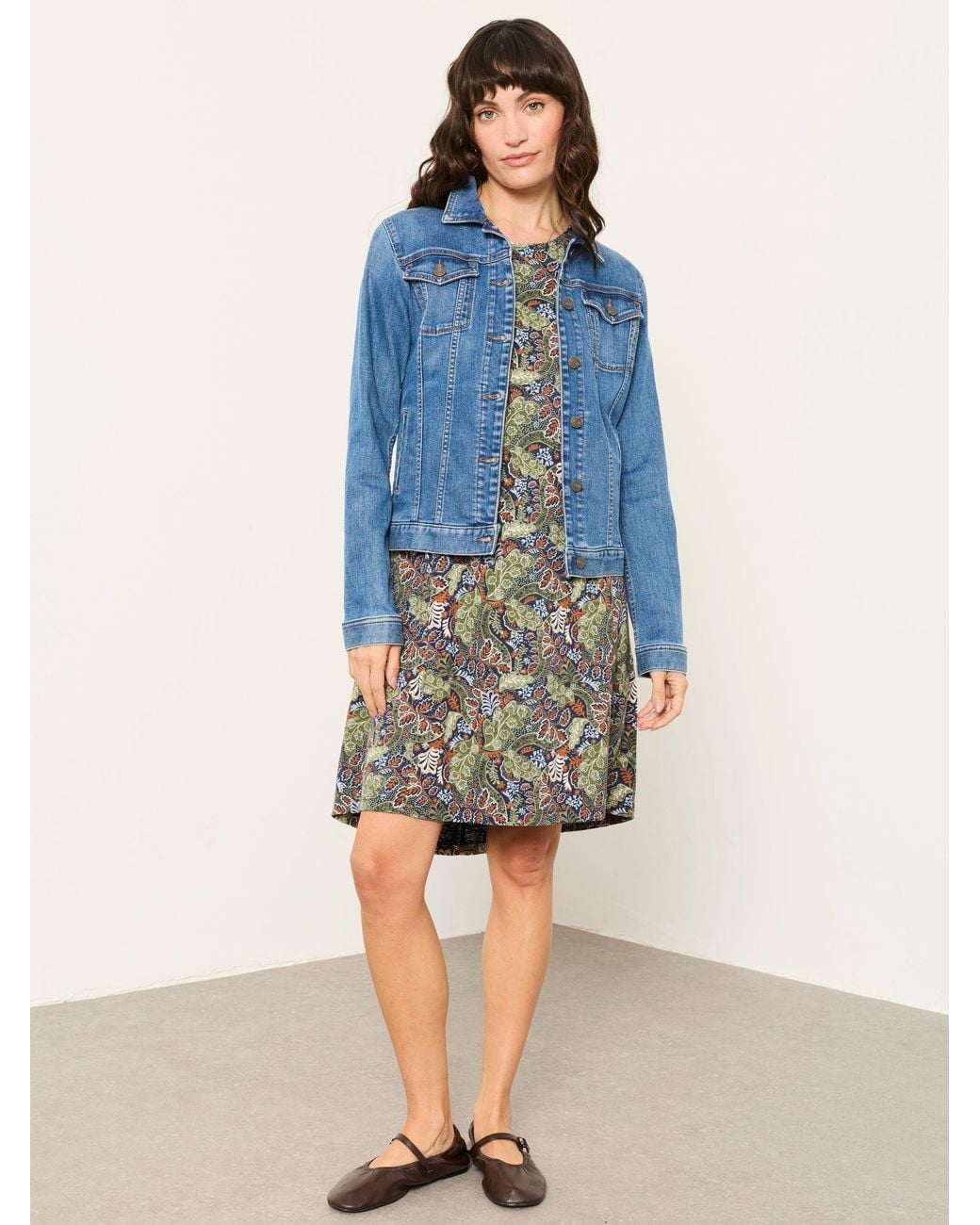 FatFace Natural Simone Petite Floral Jersey Dress