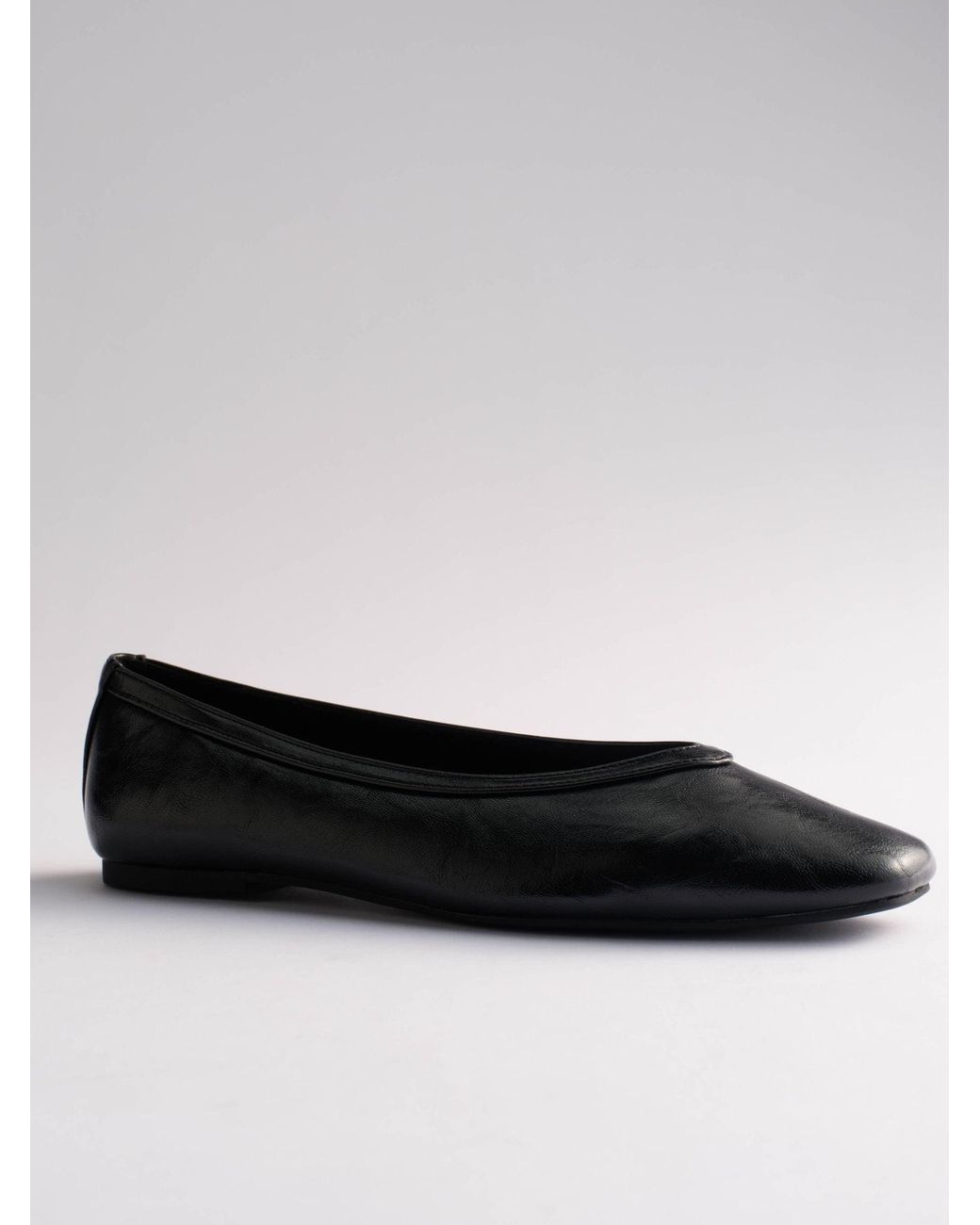 The Set Black Square Toe Ballet Flats