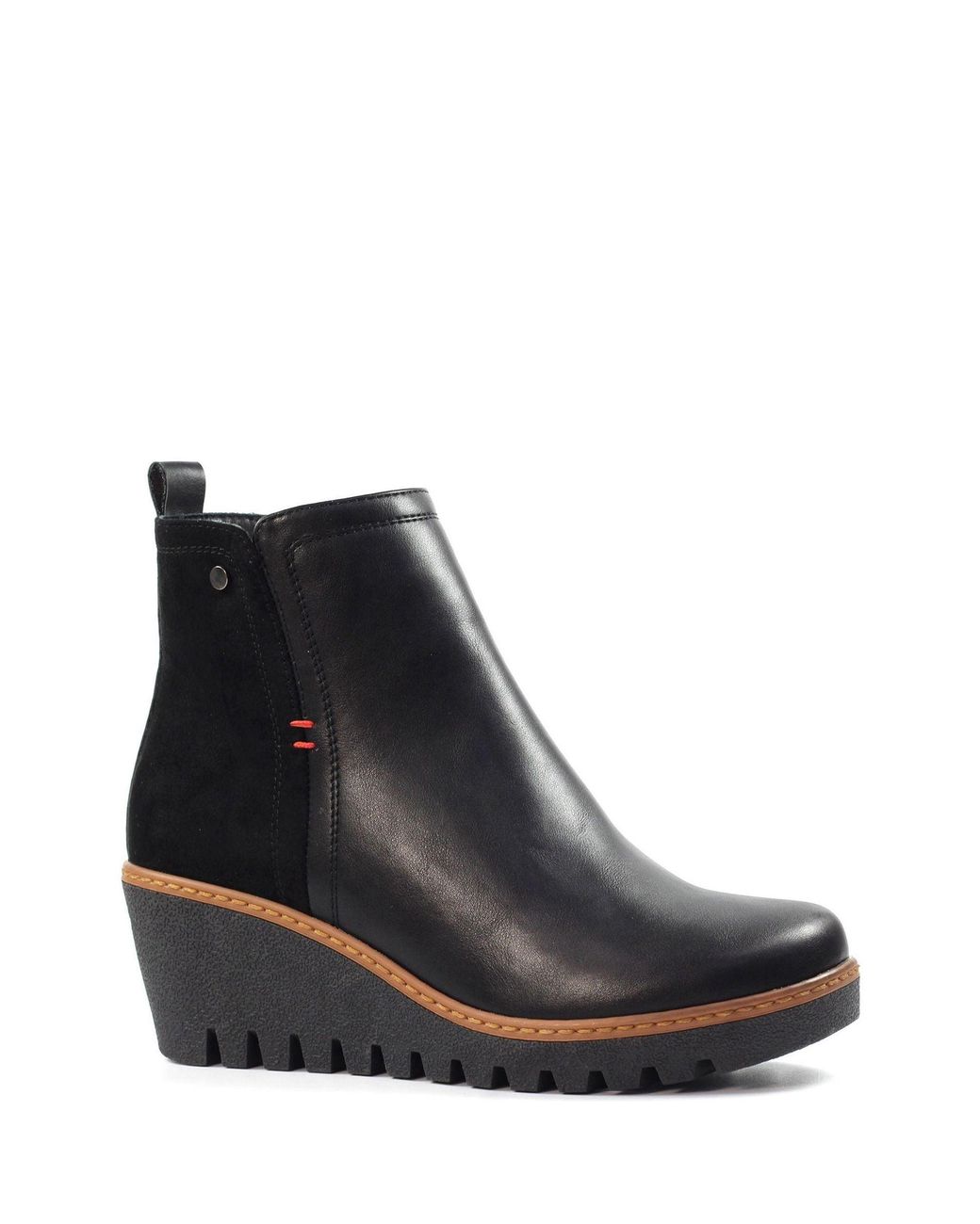 Lunar Black Pixie Wedge Ankle Boots