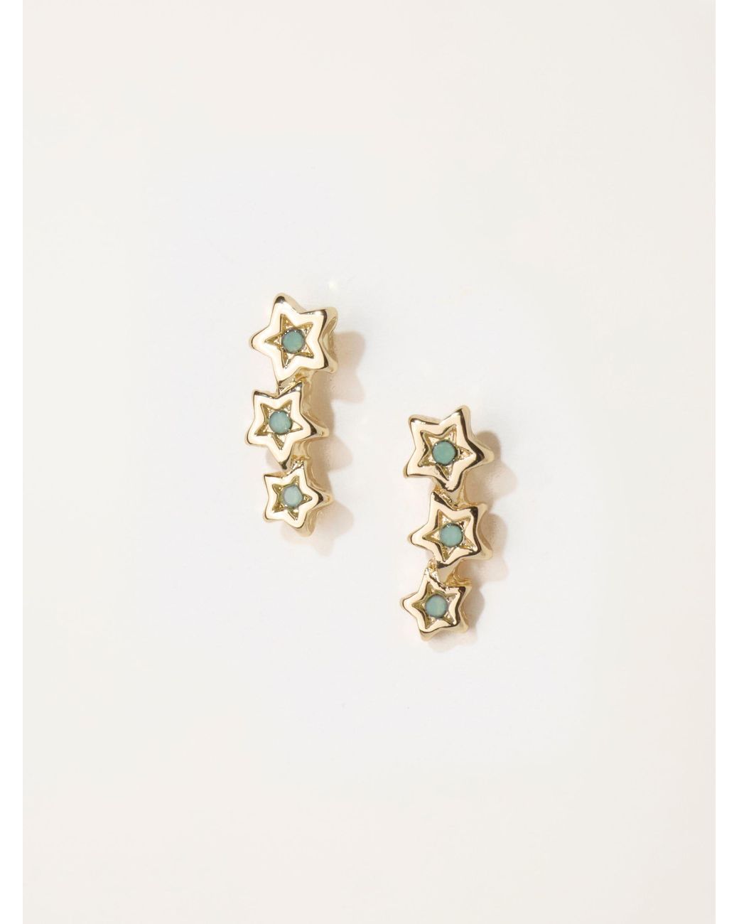 FatFace Brown Star Crawler Earrings