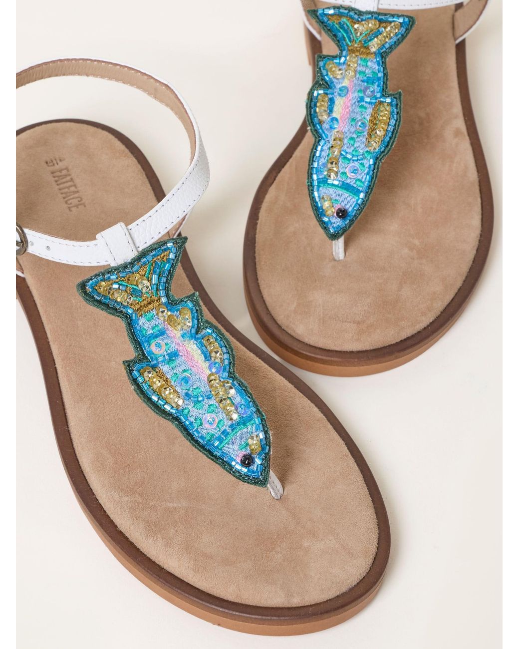FatFace Brown Zia Beaded Fish Sandal