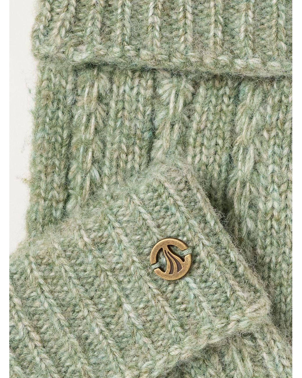 FatFace Green Fatface Pointelle Knit Gloves