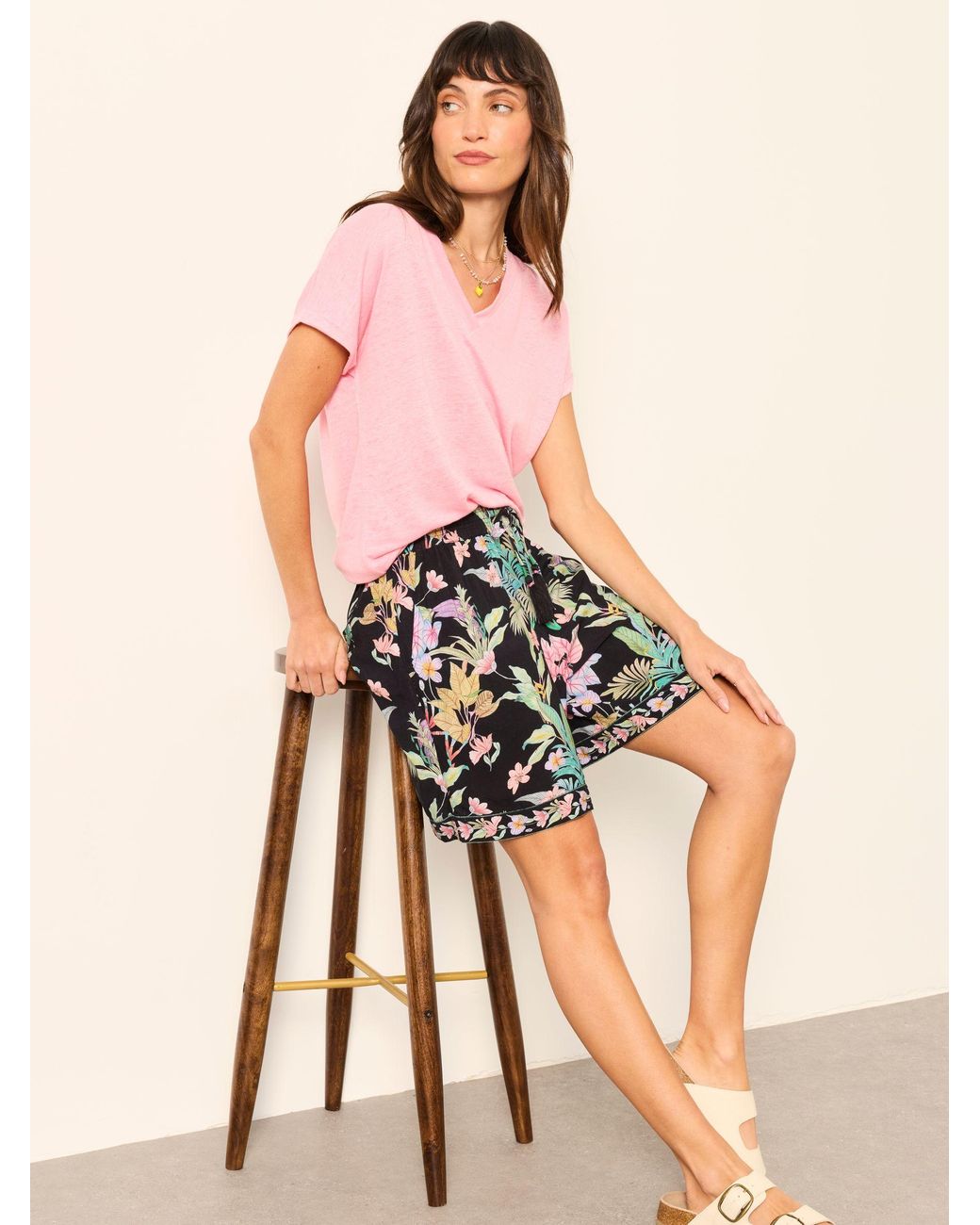 FatFace Multicolor Anna Tropical Longline Shorts