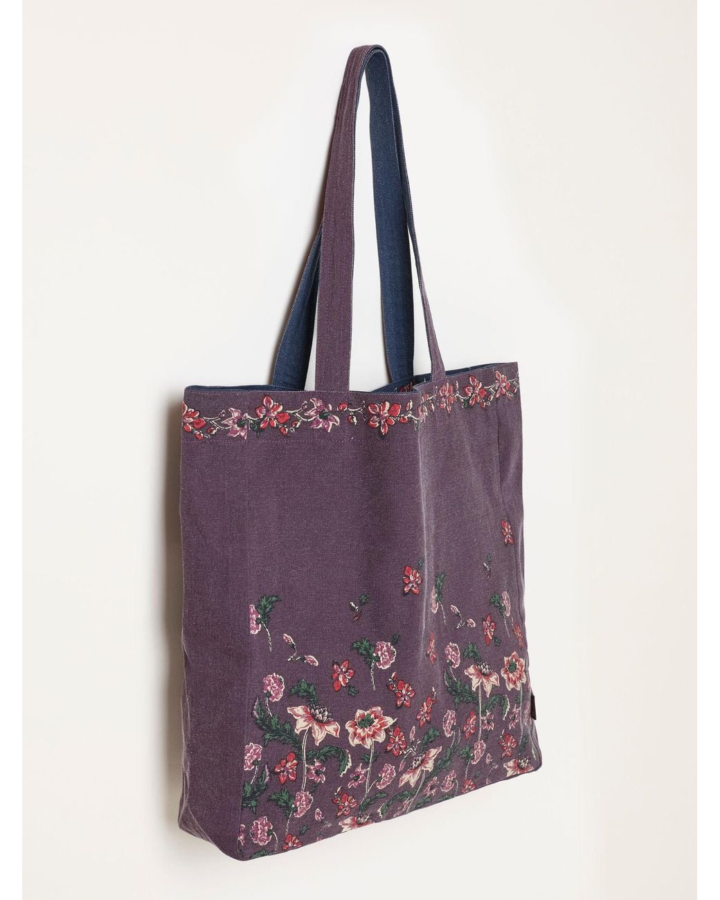 FatFace Purple Fatface Floral Reversible Tote Bag