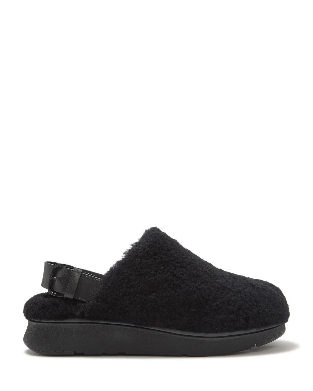 Fitflop Black Gen-Ff Shearling Back-Strap Mules