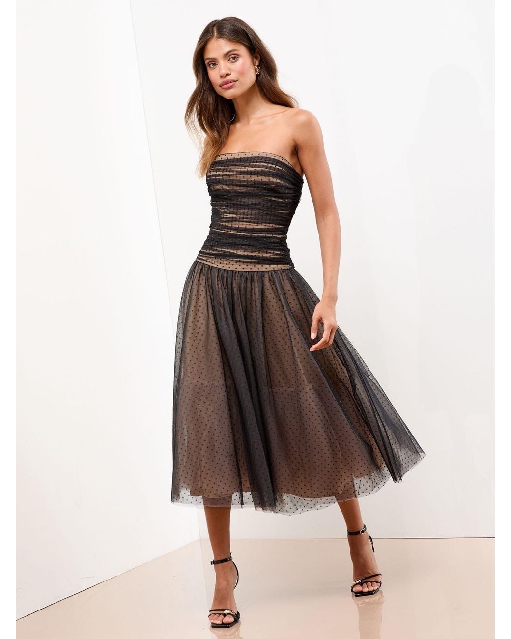 chinese dress ladies Strut & Bolt Striped Floral Lace Tube Maxi Dress (More Colors Available) main image 0