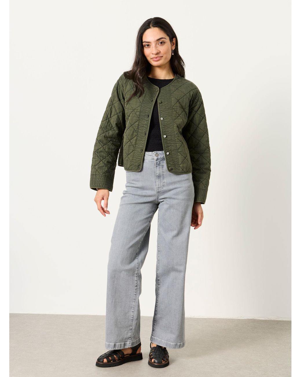 FatFace Gray Welling Wide Leg Jeans