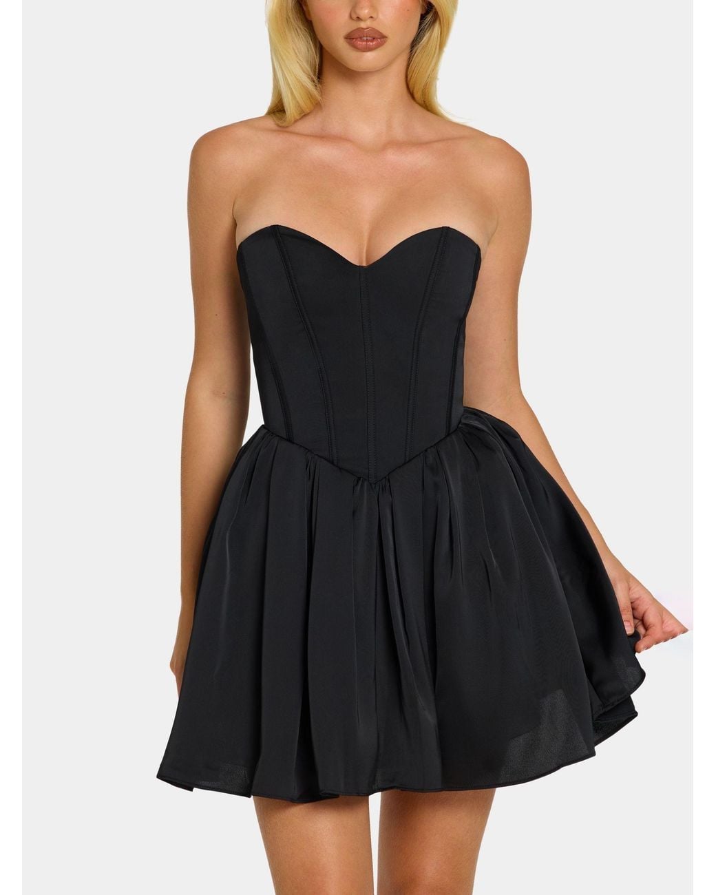 Oh Polly Corset Tulle Mini Dress in Blue | Lyst