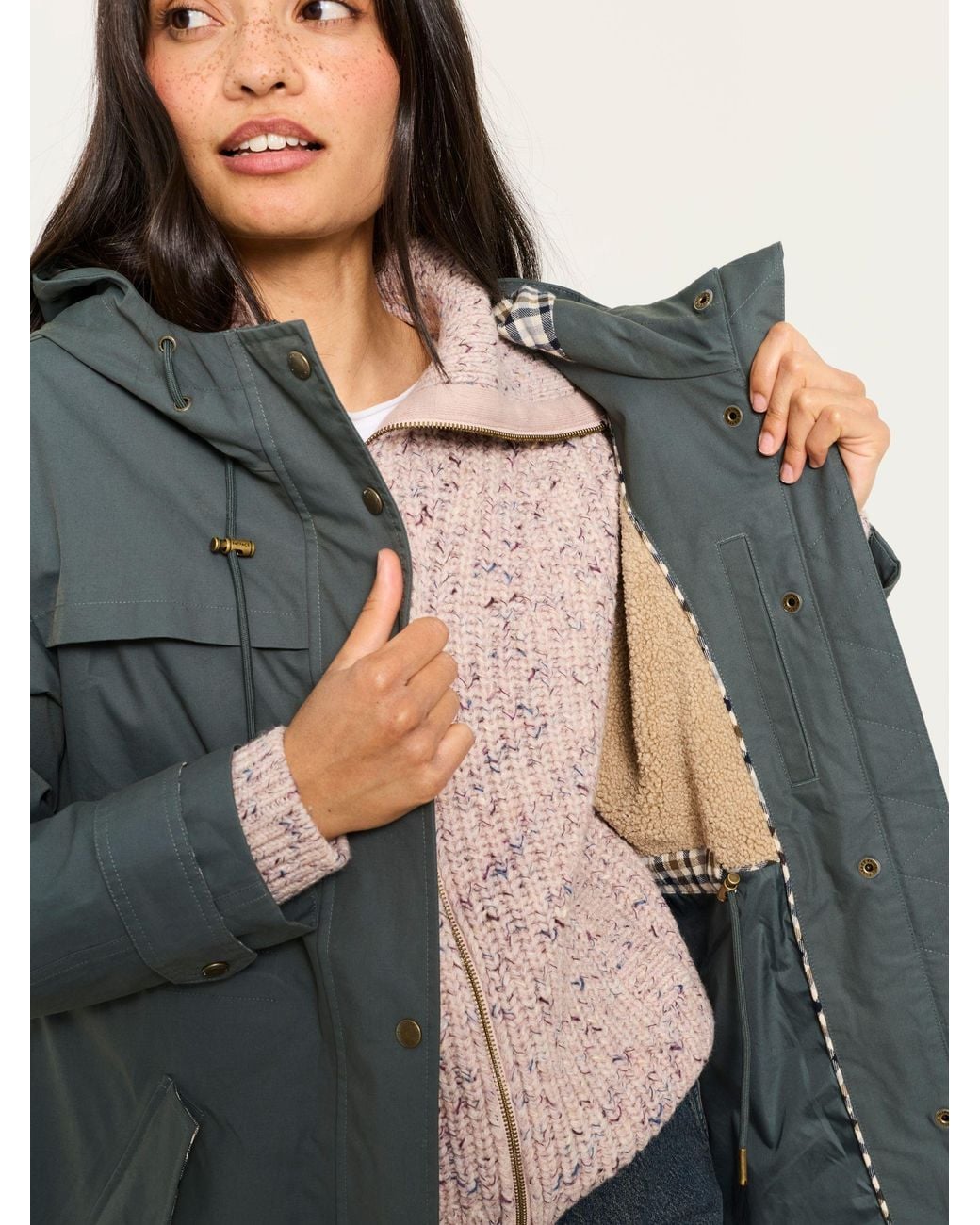 FatFace Blue Inverness Long Raincoat