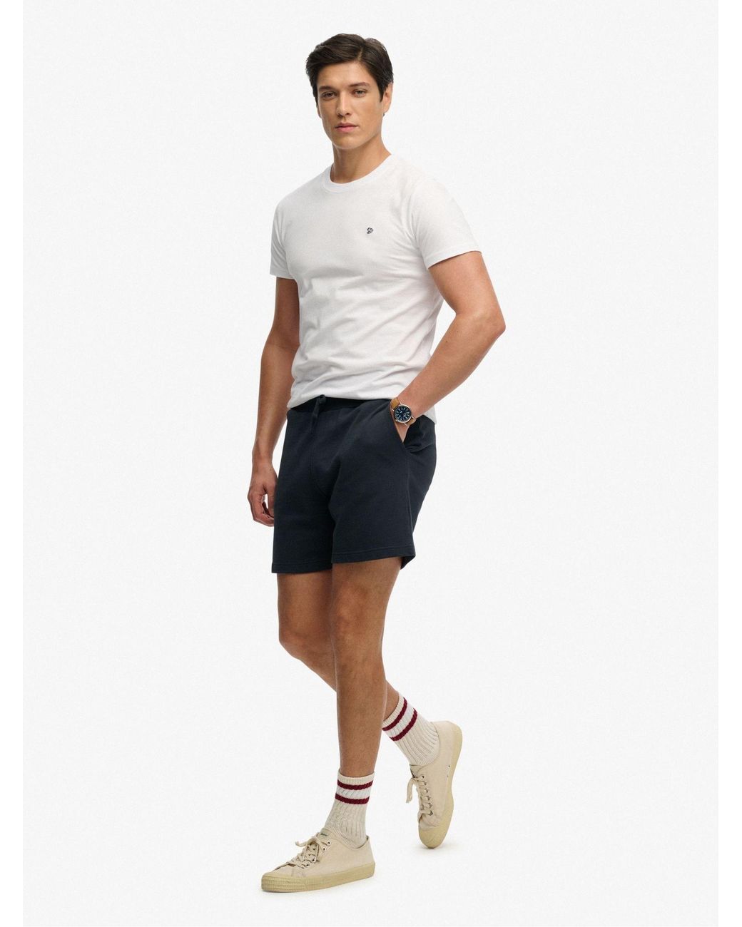 Superdry Blue Essential Logo Classic Shorts for men