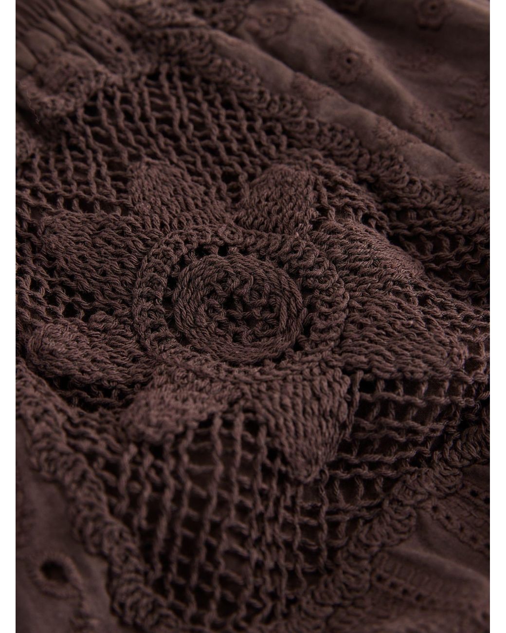 Next Brown N. Premium Crochet Patchwork Shorts