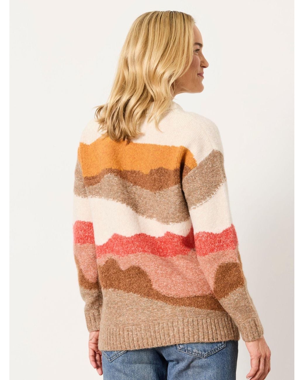FatFace Natural Landscape Scene Knitted Crew Jumper