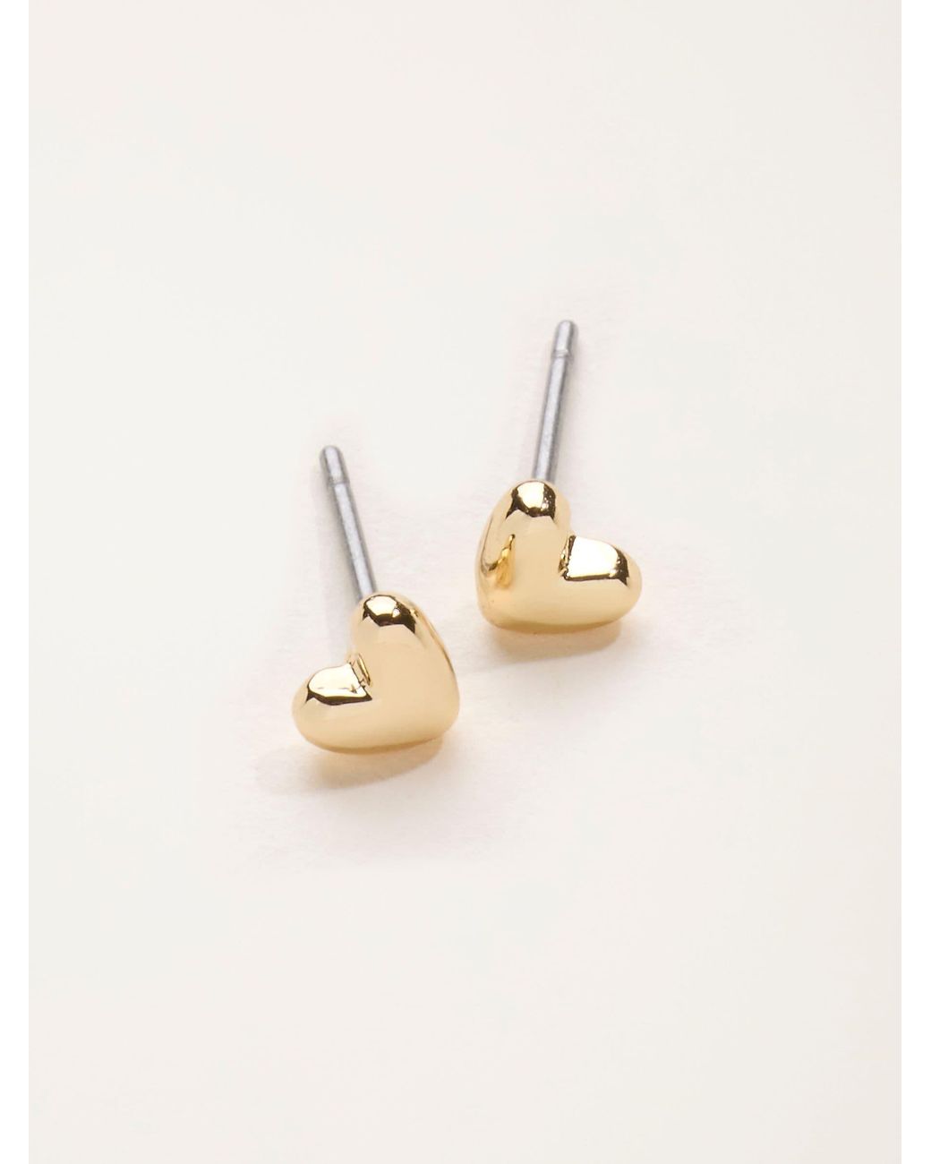 FatFace White Heart Stud Earrings