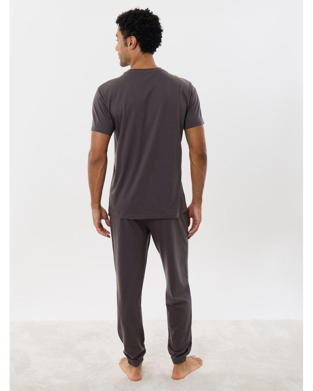 Threadbare Gray Logo Short Sleeve Pyjamas Set for men