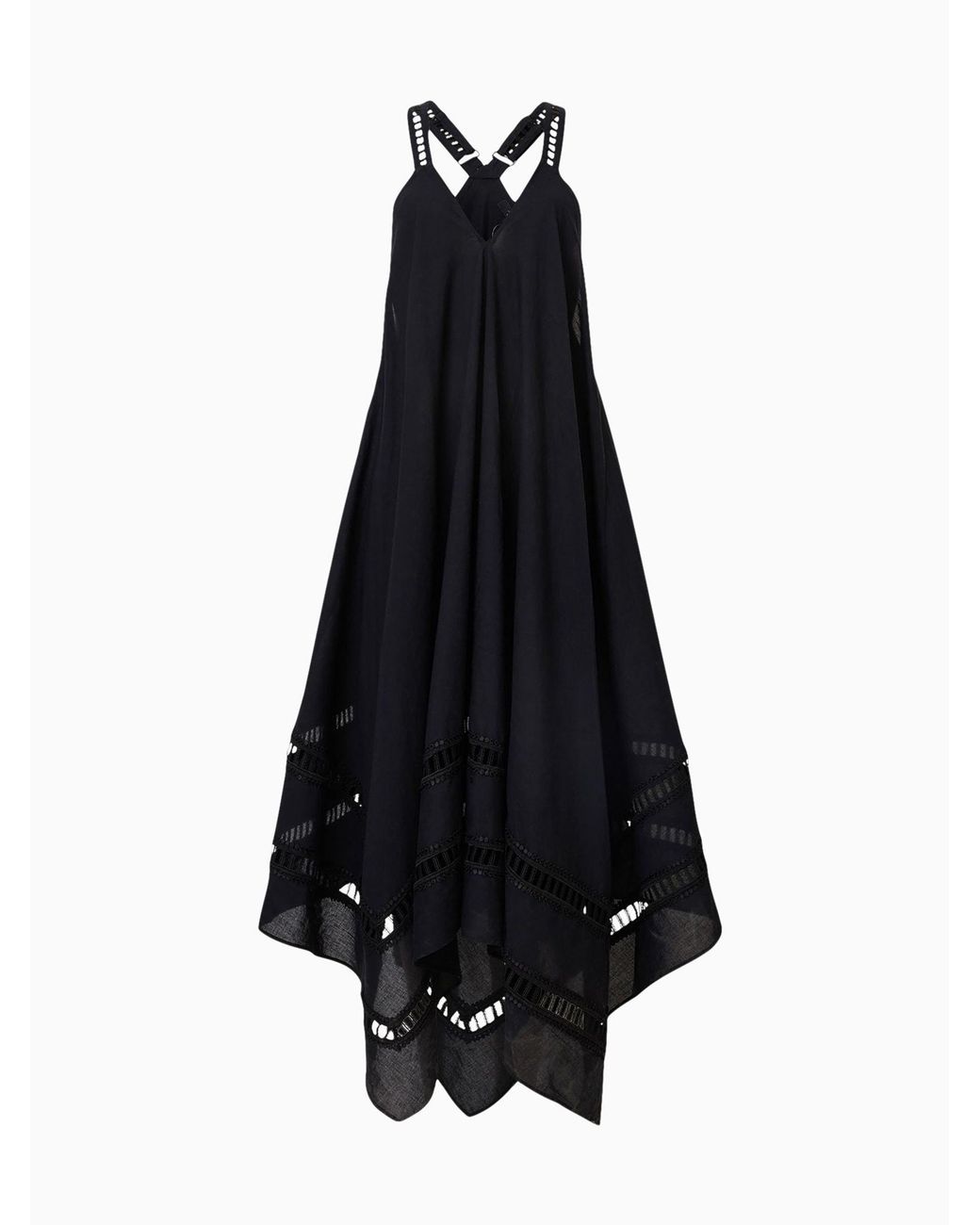 green emerald velvet dress Petal and Pup Women's Anabelle Halter Neck Lace Maxi Dress - Black