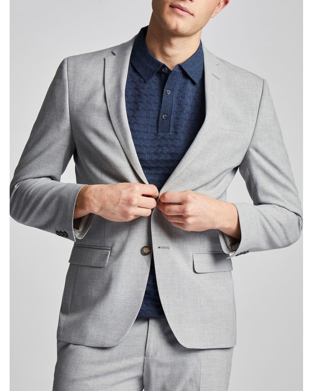 Antique Rogue Gray Plain Slim Jacket for men