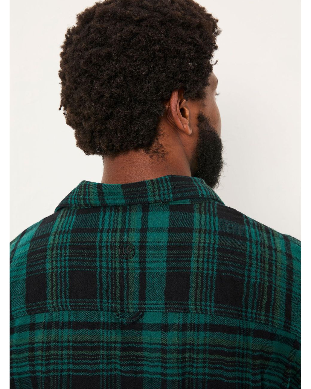 FatFace Green Samphrey Check Pyjama Shirt for men