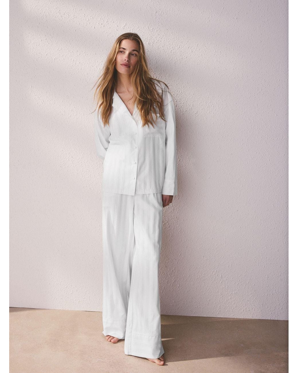 Next White Studio Button Through Pyjamas