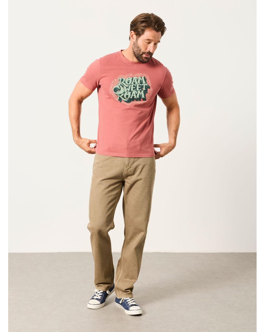 FatFace Red Roam Graphic T-Shirt for men
