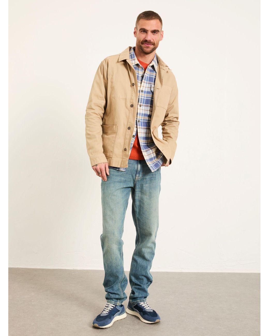 FatFace Natural Canvas Worker Jacket for men