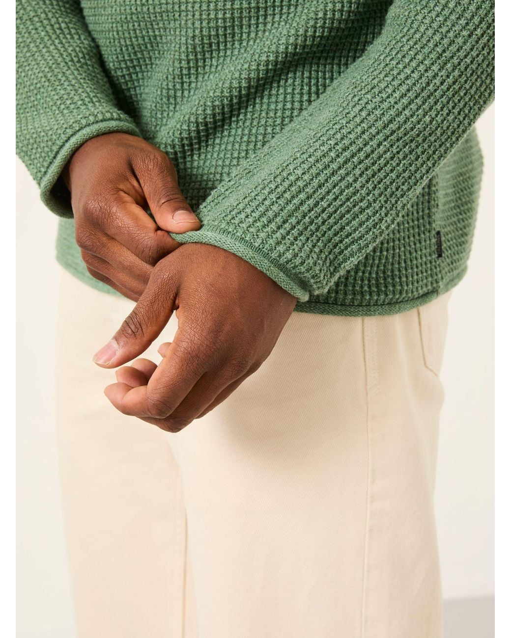 FatFace Green Penrith Crew Neck Knitted Jumper for men