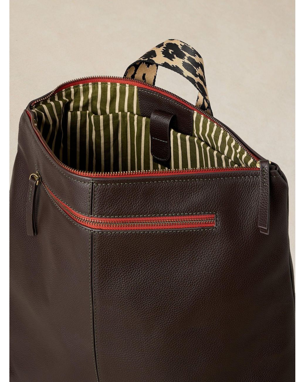 White Stuff Brown Meadow Leather Backpack