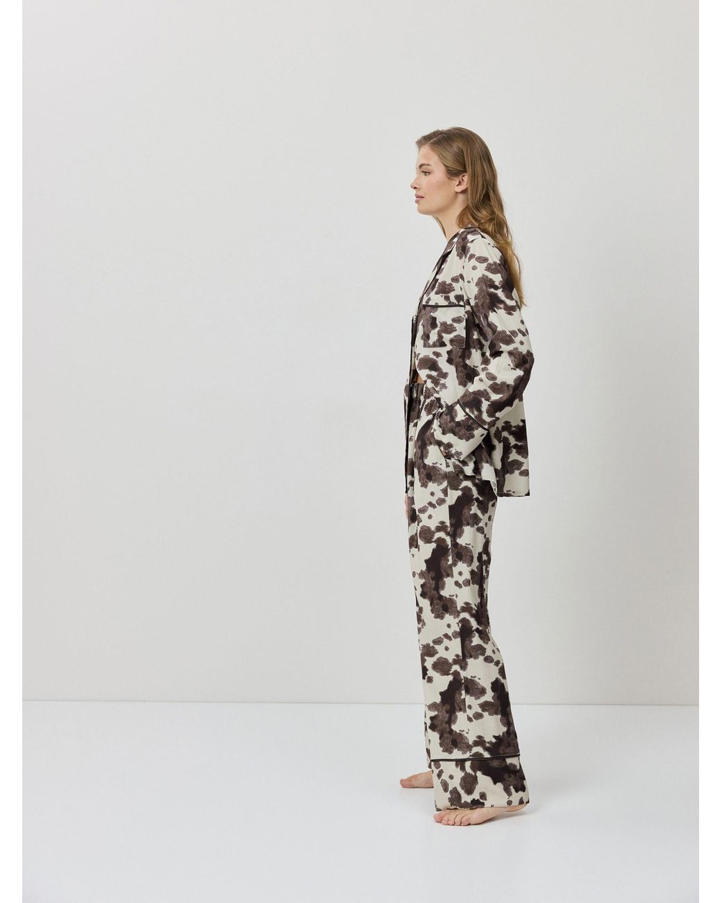 ARUELLE Brown Bianca Long Pajamas