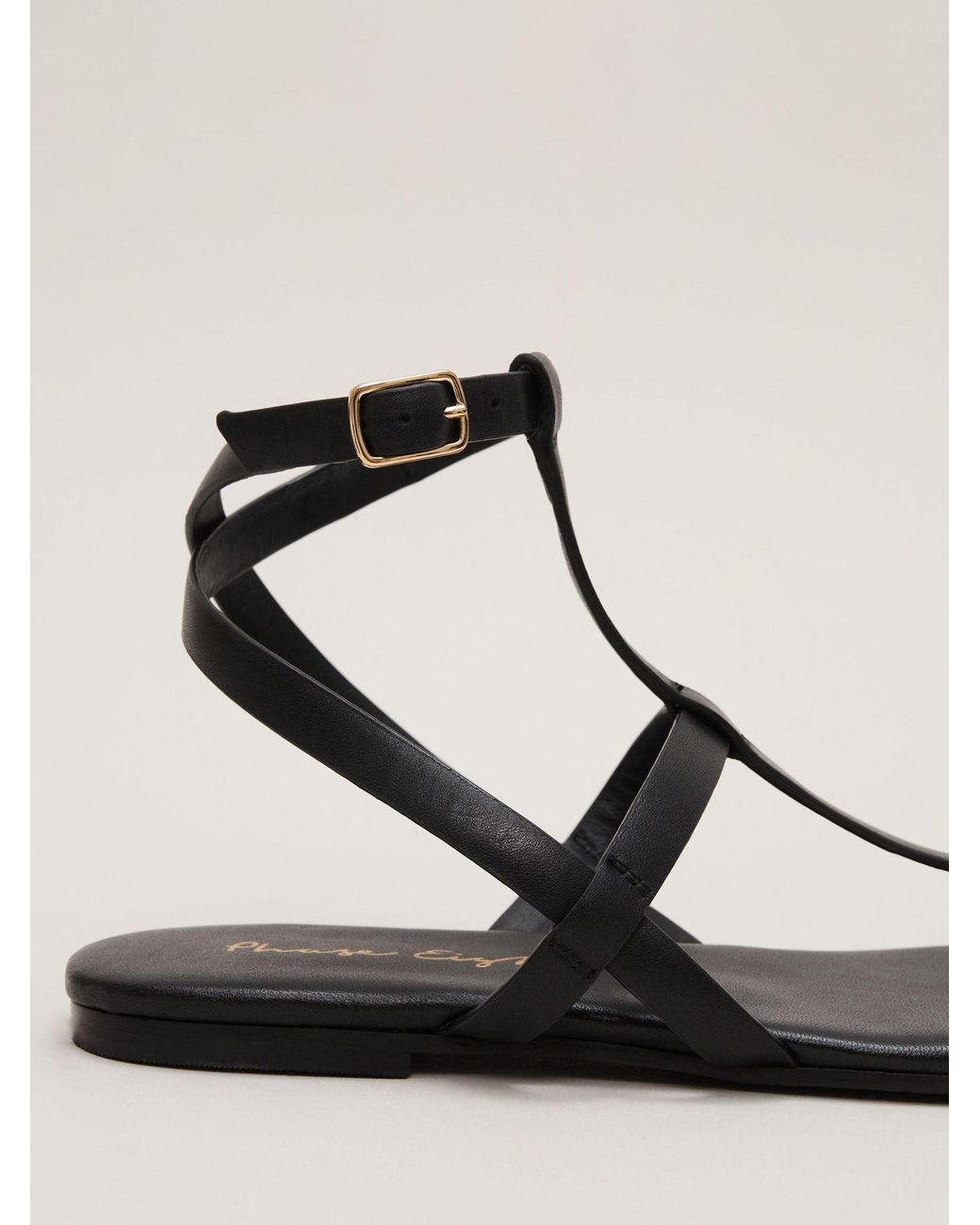 Phase Eight Natural Strappy Flat Sandals