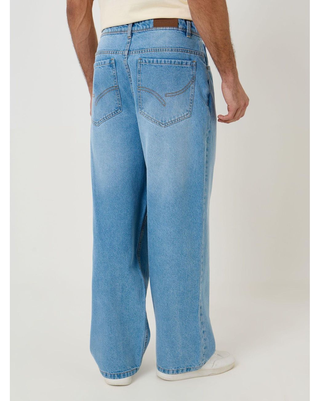 Threadbare Blue Baggy Jeans for men
