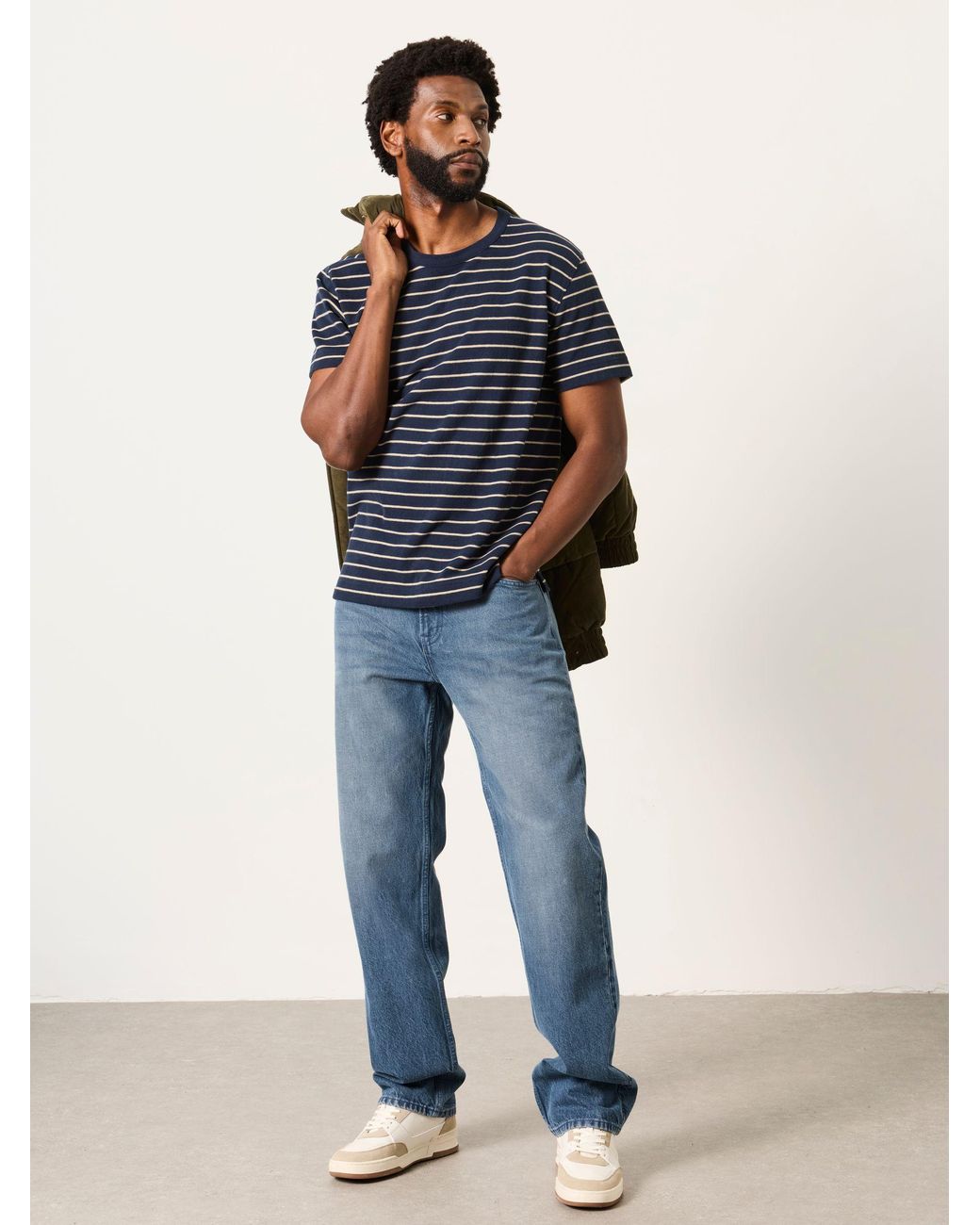 FatFace Blue Short Sleeve Stripe T-Shirt for men