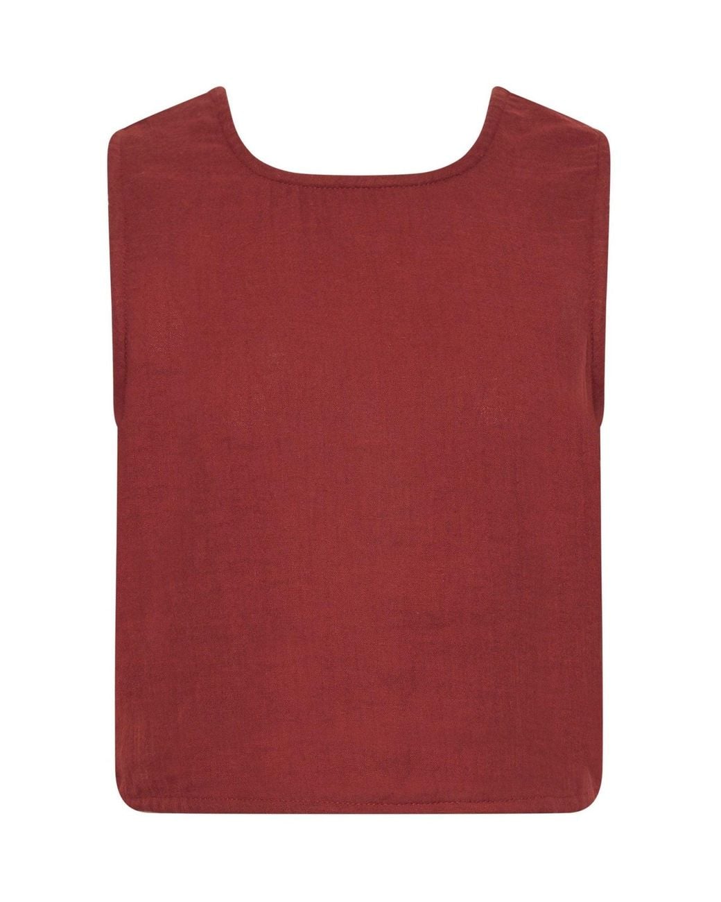 PixieGirl Petite Red Button Back Top