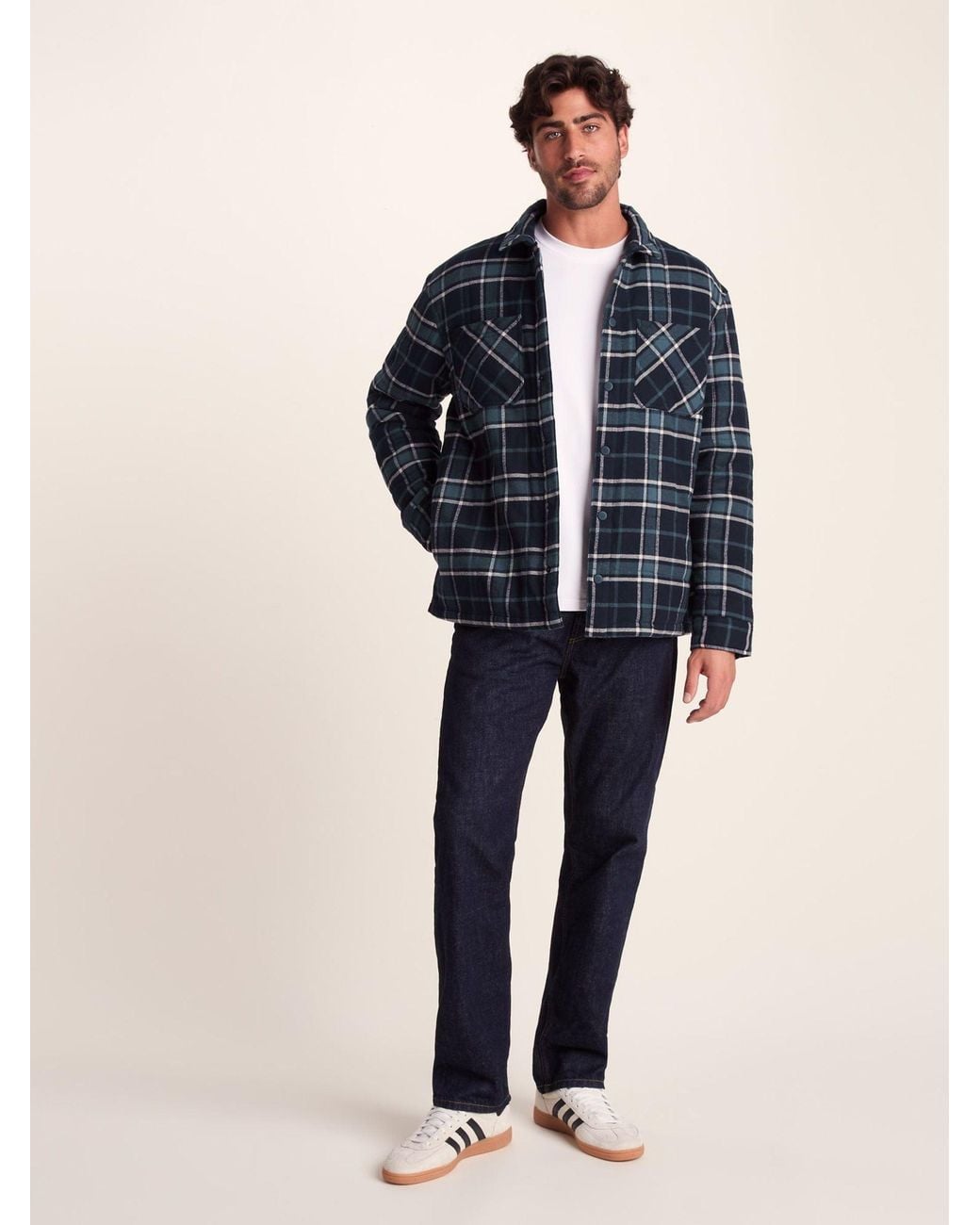 TOG24 Blue Kinsey Quilted Flannel Shacket for men
