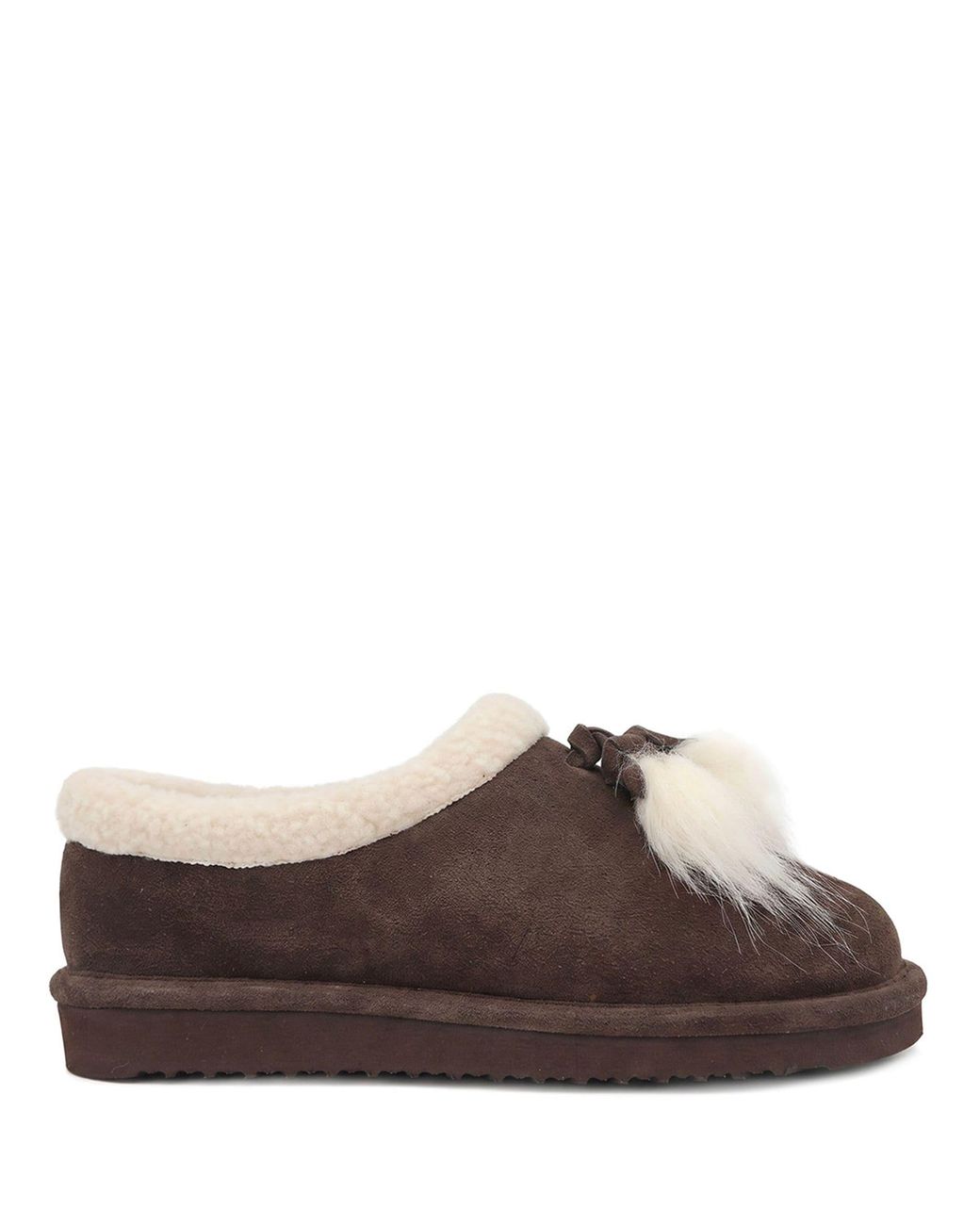 Faline Deviantart Jones Bootmaker Faline Luxury Leather Fur Tassel Slippers in Brown | Lyst